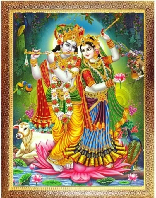 Photo & Frame SUNINOW Big size 5D Radha Krishna   (12 x 16 inch )