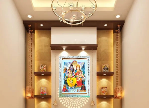 Photo & Frame SUNINOW Big size 5D Shiv Parivar   (12 x 16 inch )