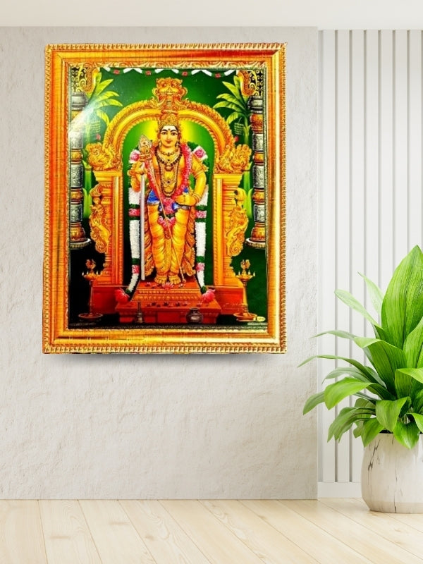 Photo & Frame SUNINOW Lord Karthikeya Murugan   for Pooja Room with Wall Hook ( 29 x 23 cm )