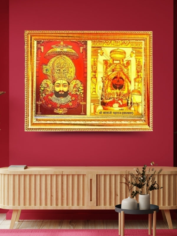 Photo & Frame SUNINOW Gold foil embossed Shyam Baba   (20 x 15 cm ) )