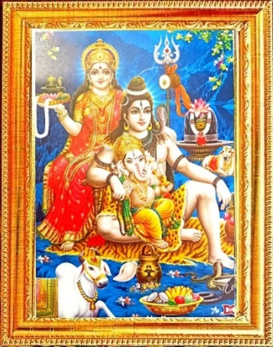 Photo & Frame SUNINOW Shiv Parivar   ( 20 X 15 CM )