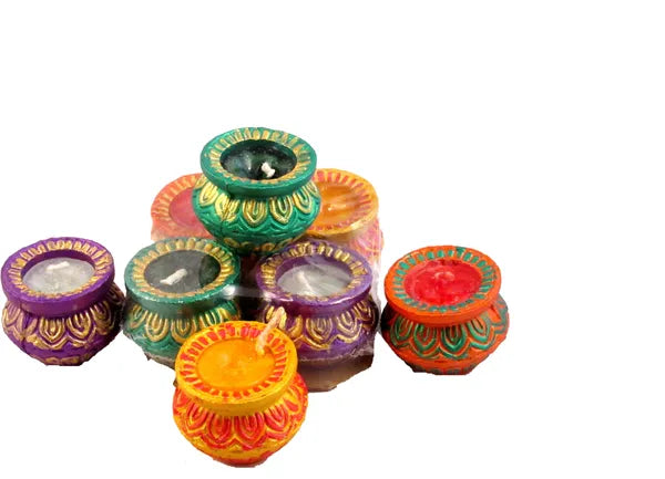 Clay / Terracota Matki Table Diya Set |Diya For Diwali | Diya For Pooja Terracotta (Pack Of 8) Table Diya Set (Height: 4 Inch)