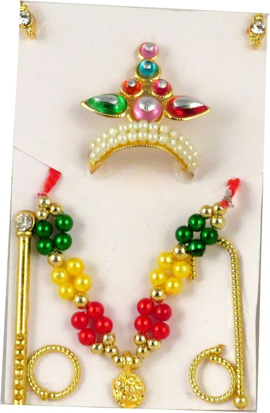 Ladu Gopal Necklace, Flute, Mukut, Earing Deity Ornament (Ladu Gopal)