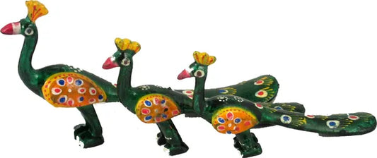 Peacock Showpiece|Peacock Statue Decorative Showpiece Decorative Showpiece - 10 Cm (Clay, Multicolor)