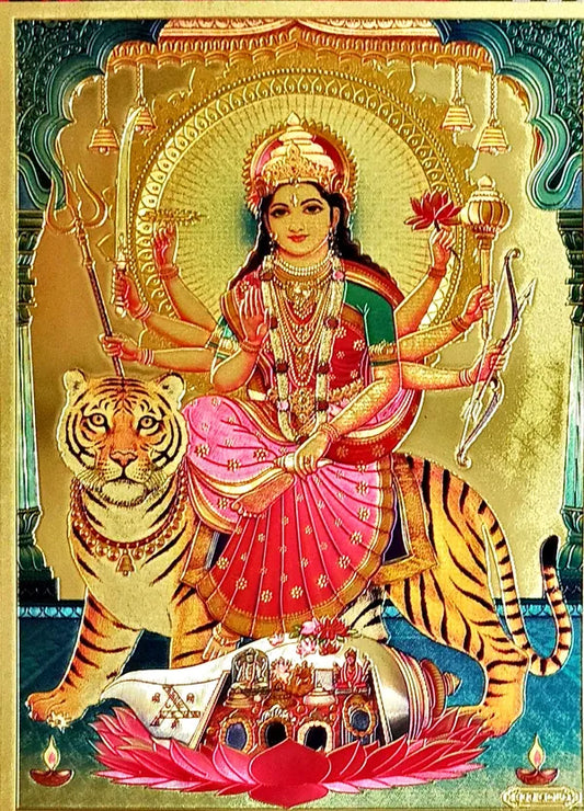 Photo & Frame Goddess Durga Ma God Photo For Pooja | Hindu Bhagwan Devi Devta Photo | God  s | Wall D????_Cor   |