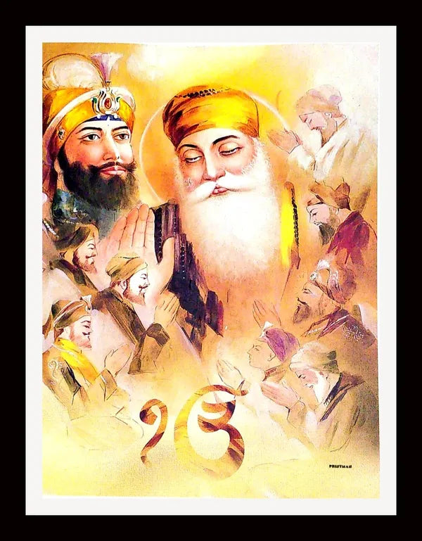 Photo & Frame Big Size Guru Nanak Dev Ji Painting ( 48 X 37 Cm )