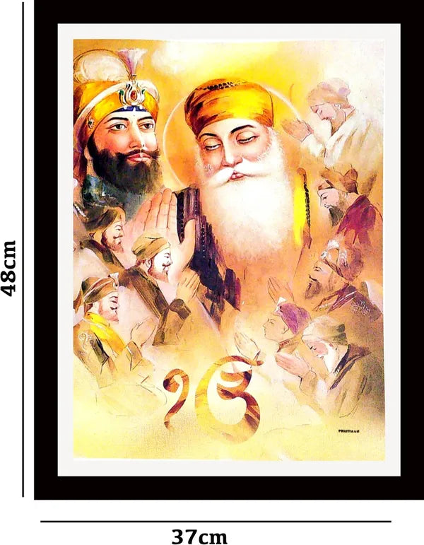 Photo & Frame Big Size Guru Nanak Dev Ji Painting ( 48 X 37 Cm )