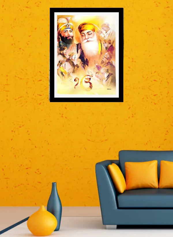 Photo & Frame Big Size Guru Nanak Dev Ji Painting ( 48 X 37 Cm )