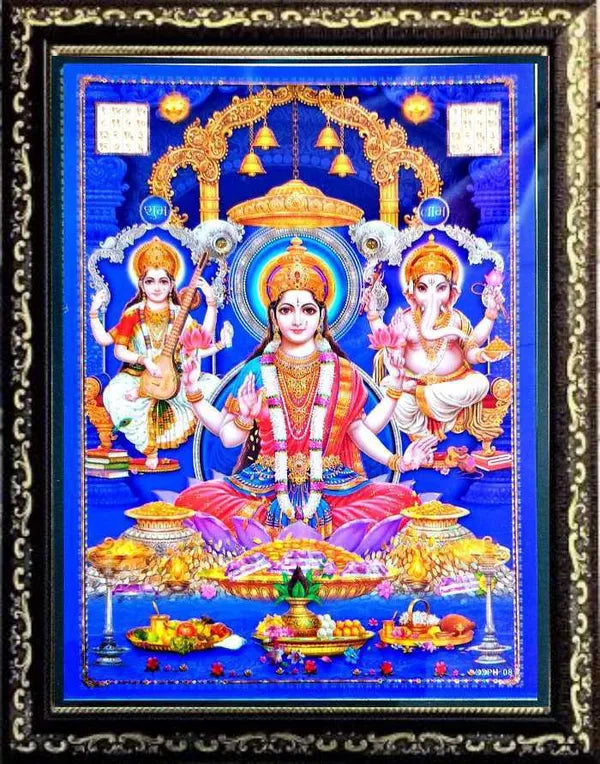 Photo & Frame Laxmi Ganesh Saraswati | God  s | Hindu God Photo | Bhagwan Photo