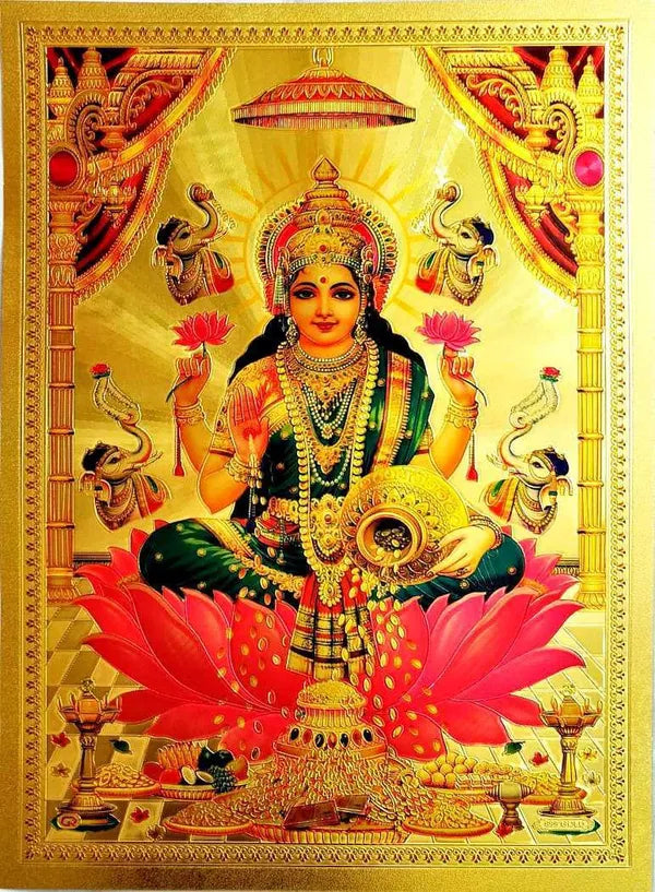 Photo & Frame Goddess Laxmi   (7 X 5 Inch )