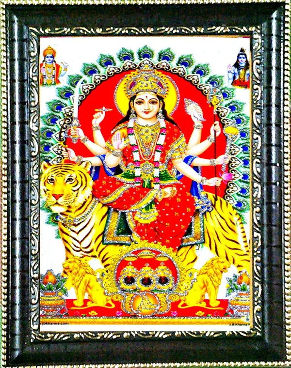 Photo & Frame Durga Maa With Shiv Ji And Vishnu Ji