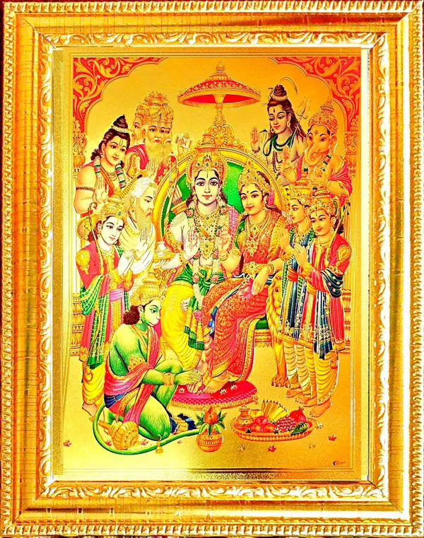 Photo & Frame Big Size Ram Darbar   ( 12 X 16 Inch )