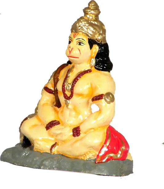 Hanuman Murti For Pooja | Hanuman Idol For Pooja Decorative Showpiece - 17 Cm (Terracotta, Multicolor)