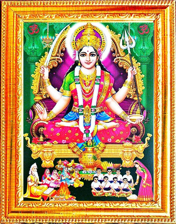 Photo & Frame Jai Santoshi Maa | Santoshi Mata | Hindu Folklore |Goddess Photo