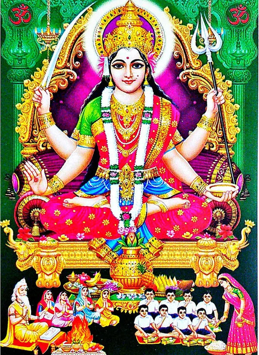 Photo & Frame Jai Santoshi Maa | Santoshi Mata | Hindu Folklore |Goddess Photo