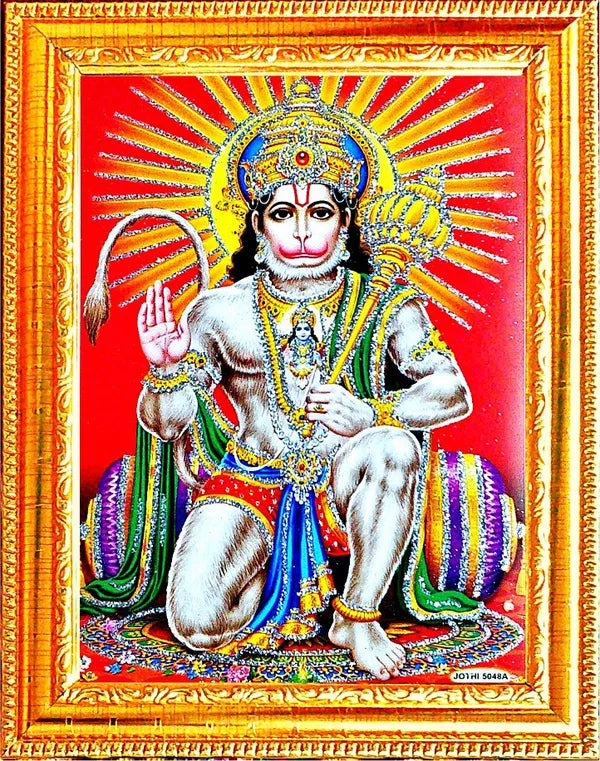 Photo & Frame Hanuman Ji With Ram Ji | Hindu