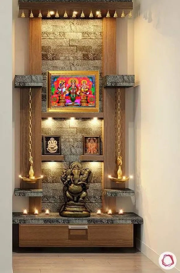 Photo & Frame Laxmi Ganesh Saraswati With Shubh Labh   | God  s | Hindu God Photo Bhagwan Photo Small Size Photo Of 7X 5 Inch