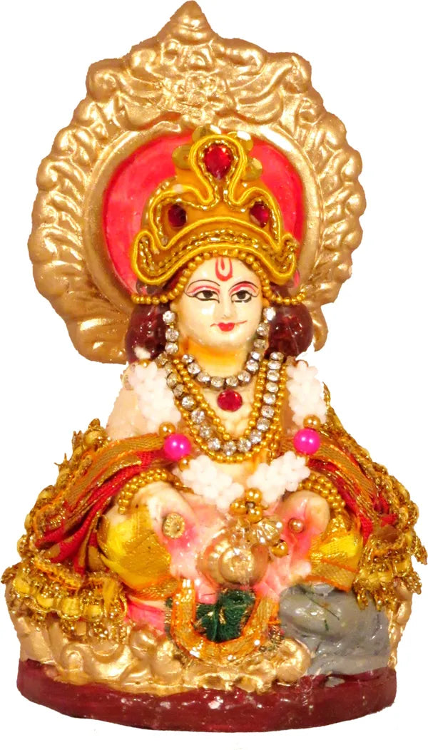 Terracotta Kuber Ji Murti | Kuber Statue Decorative Showpiece - 8 Cm (Clay, Multicolor)