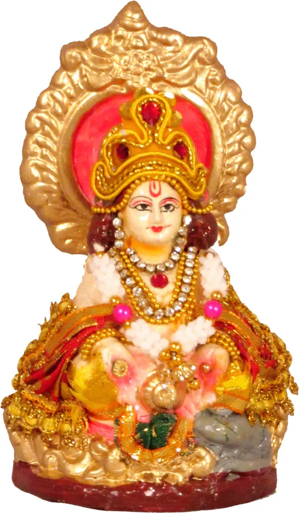 Terracotta Kuber Ji Murti | Kuber Statue Decorative Showpiece - 8 Cm (Clay, Multicolor)