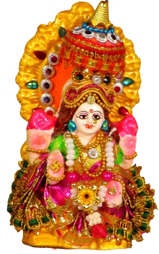 Ganesh Laxmi Ji Idol For Diwali |Laxmi Ganesh Idol Decorative Showpiece - 11 Cm (Terracotta, Multicolor)