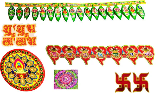 12.7 Cm Rangoli Sticker For Home Self Adhesive Sticker (Pack Of 8)