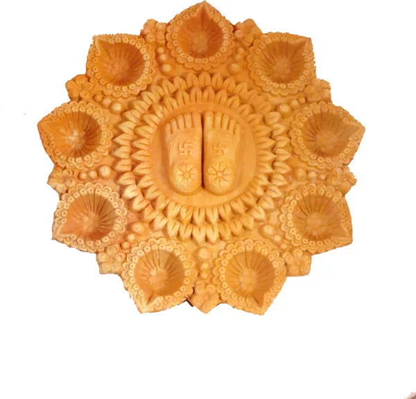 Handmade Decorative Diya Thali Set For Diwali, Navratri, Dussehra, Puja, Festival, (Pack Of 9) Table Diya Set (Height: 9 Inch)