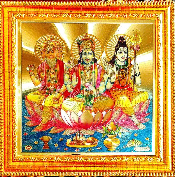 Photo & Frame Brahma Vishnu Mahesh   | Shiv Ji | Vishnu Ji | Brahma Ji