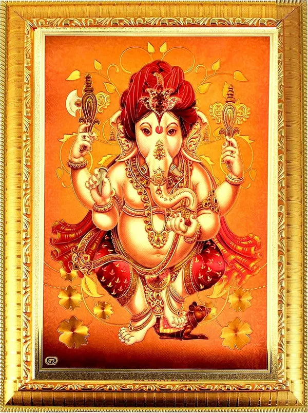 Photo & Frame Gold Foil Embossed Ganesh