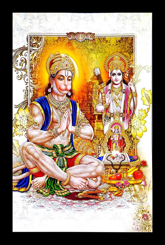 Photo & Frame Hanuman Ji With Shree Ram Ji