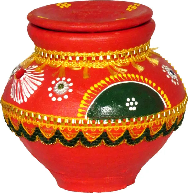 Karwachauth And Ahoi Ashtami Pooja Thali Set With Full Size Chunni ,Thali Cover Terracotta (17 Pieces, Multicolor)