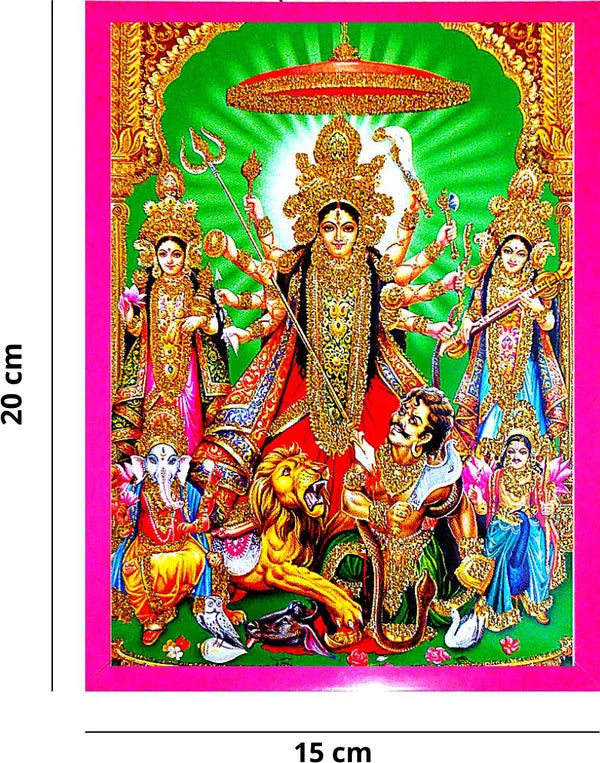 Photo & Frame Laxmi Ji, Durga Mata & Kali Maa, Saraswati Ji With Mahishasura| Goddess