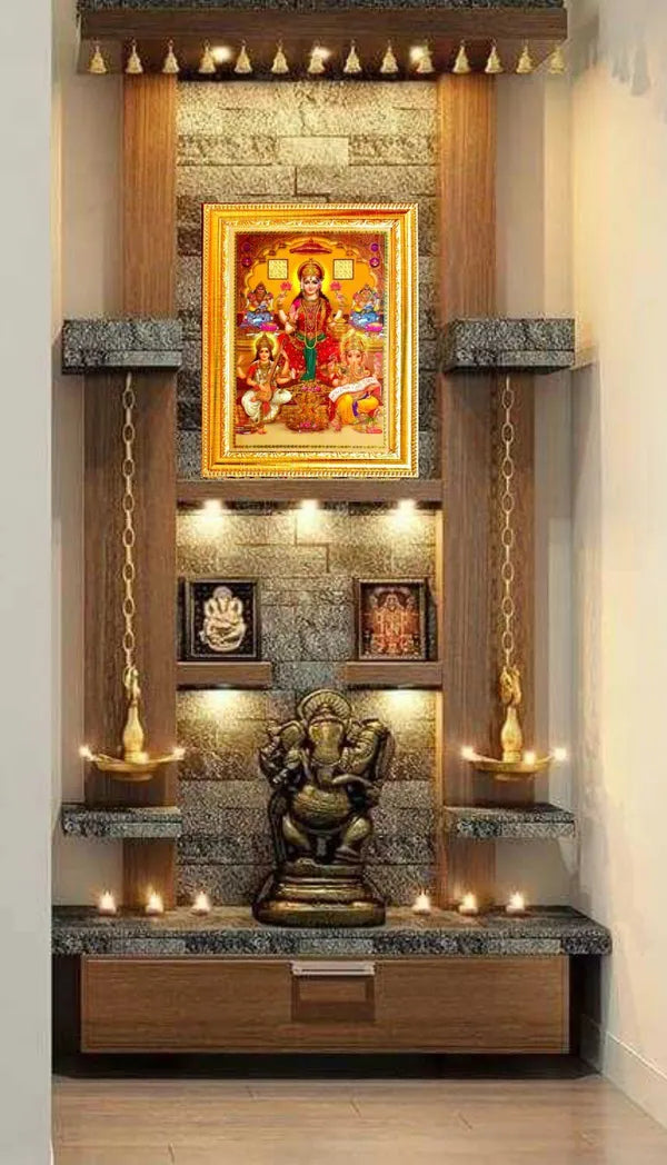 Photo & Frame Laxmi Ganesh Saraswati Kuber