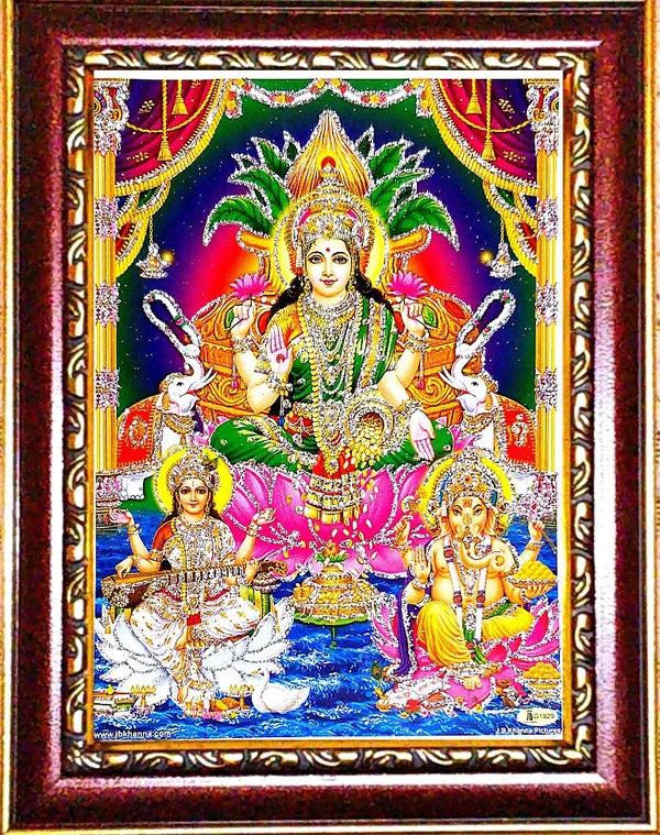 Photo & Frame Laxmi Ganesh Saraswati Maa