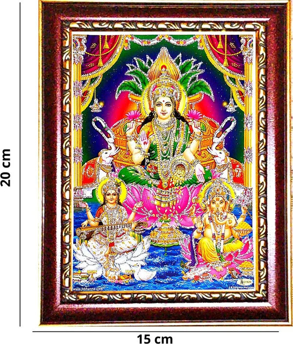 Photo & Frame Laxmi Ganesh Saraswati Maa