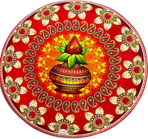 10.16 Cm Rangoli Sticker For Home Self Adhesive Sticker (Pack Of 1)