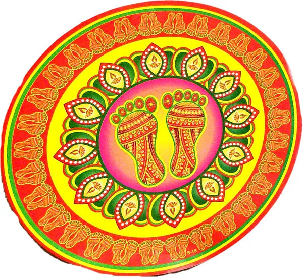 10.16 Cm Small Size Rangoli Sticker Self Adhesive Sticker (Pack Of 1)