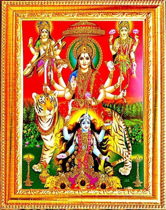 Photo & Frame Durga Maa, Saraswati Maa, Laxmi Maa With Kali Maa | Goddess