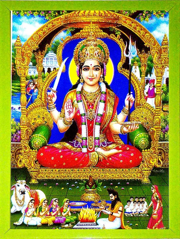 Photo & Frame Jai Santoshi Maa | Santoshi Maa | Hindu Folklore |Goddess Photo