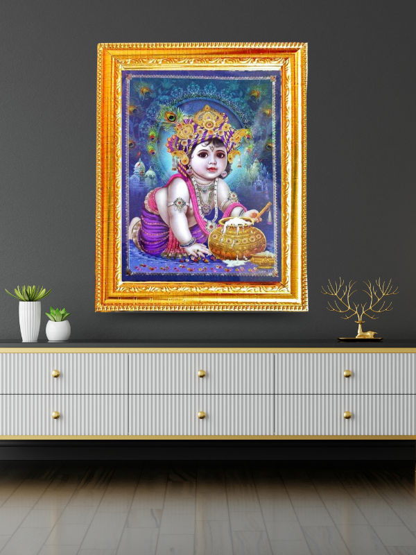 Photo & Frame 3D Bal Gopal   | Wall D????_Cor   |   Small Size ( 7 X 5 Inch )