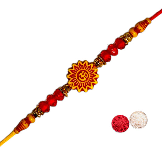 Om design Rakhi 2024 (1 Rakhi with roli chawal)