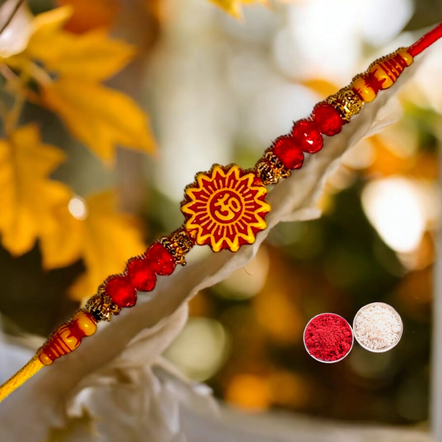 Om design Rakhi 2024 (1 Rakhi with roli chawal)