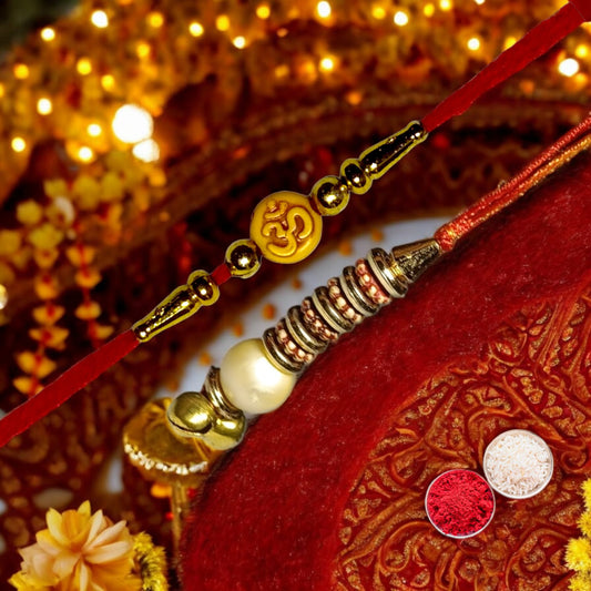 Bhaiya Bhabhi Zardosi Rakhi Set  (1 rakhi for brother , 1 rakhi for bhabhi)