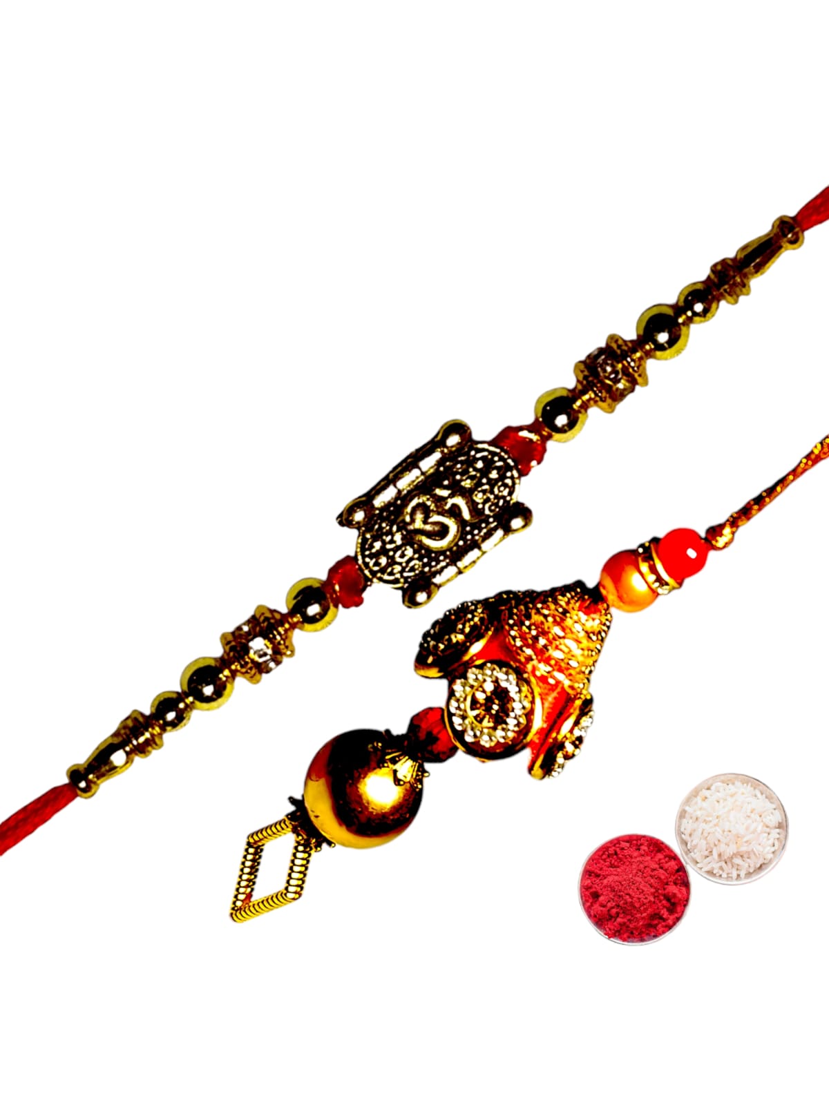 Bhaiya Bhabhi Zardosi Rakhi Set  (1 rakhi for brother , 1 rakhi for bhabhi)