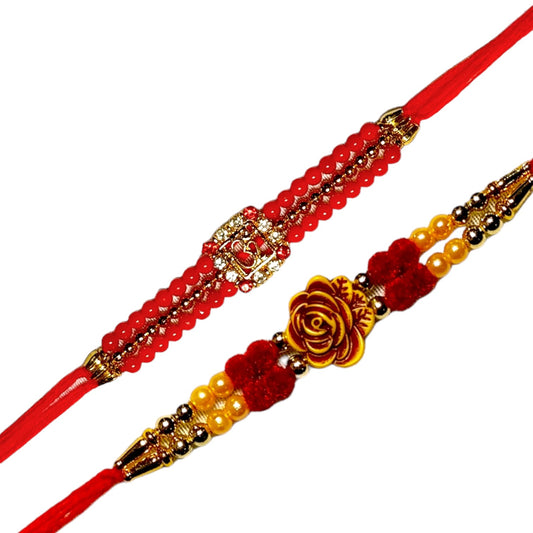 Bhaiya Bhabhi Zardosi Rakhi Set  (1 rakhi for brother , 1 rakhi for bhabhi)