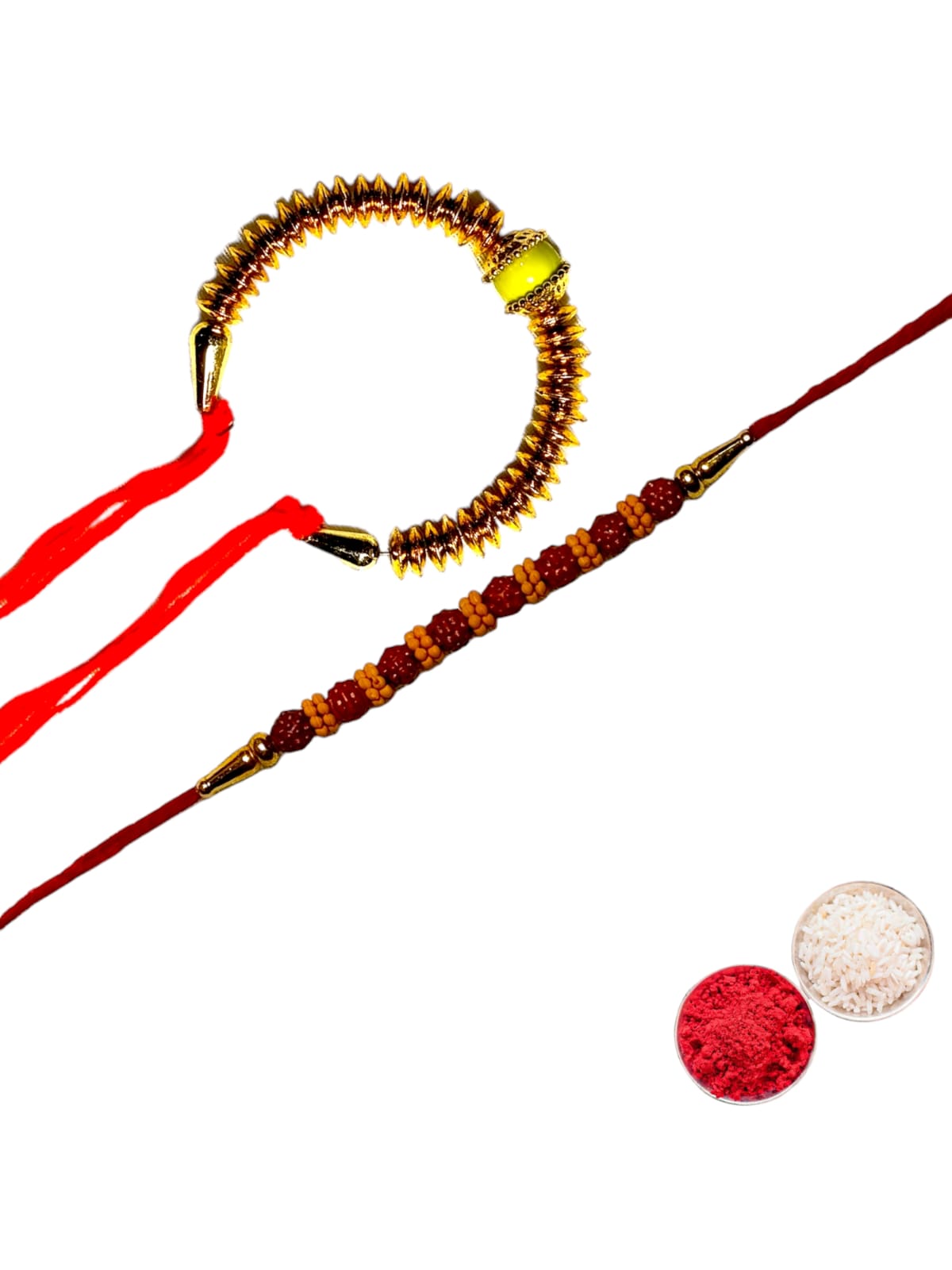 Bhaiya Bhabhi Zardosi Rakhi Set  (1 rakhi for brother , 1 rakhi for bhabhi)