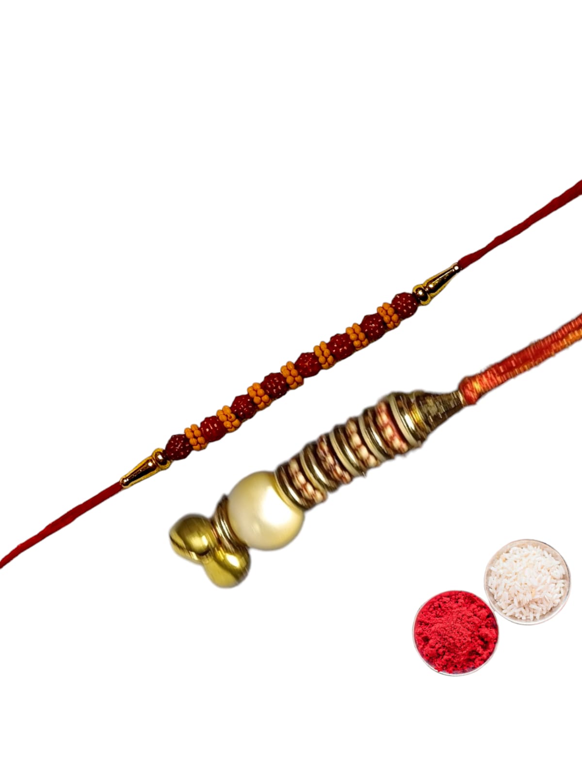 Bhaiya Bhabhi Zardosi Rakhi Set  (1 rakhi for brother , 1 rakhi for bhabhi)