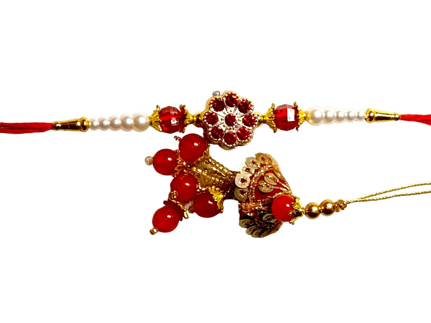 Bhaiya Bhabhi Zardosi Rakhi Set  (1 rakhi for brother , 1 rakhi for bhabhi)