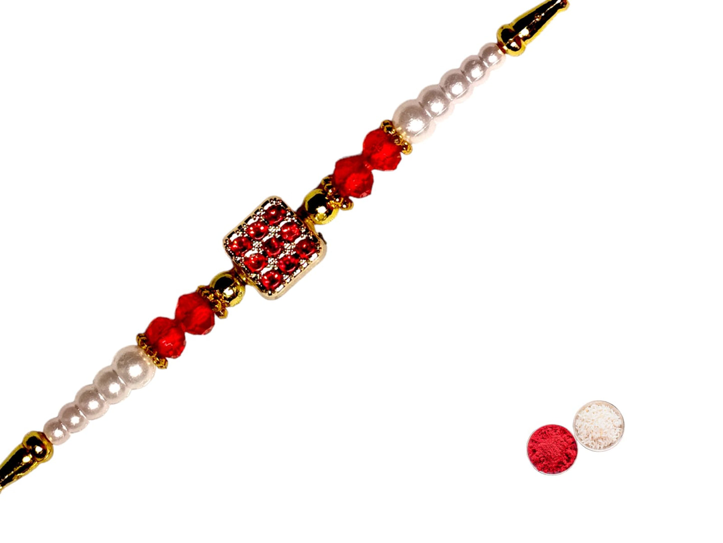 Bhaiya Bhabhi Zardosi Rakhi Set  (1 rakhi for brother , 1 rakhi for bhabhi)