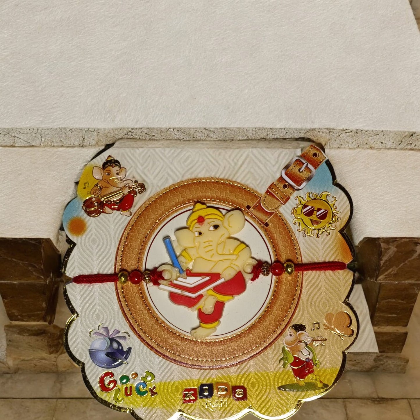 Kids ganesh ji rakhi Set  (1 kids rakhi)