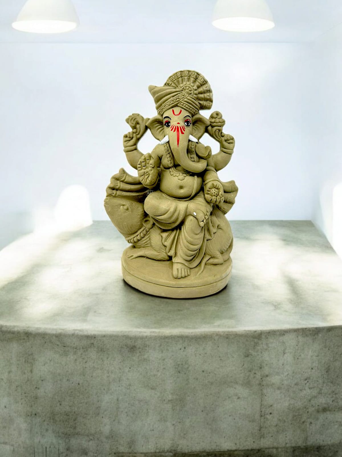 Suninow 100 % Eco Friendly Clay Ganesha Idol for Ganesh Chaturthi